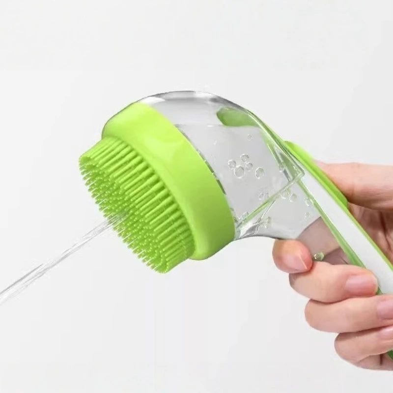 2-in-1 Pet Grooming Brush: Massage & Bath Scrubbing Tool for Dogs and Cats - Gentle Exfoliating and Lathering for Soothing Wash